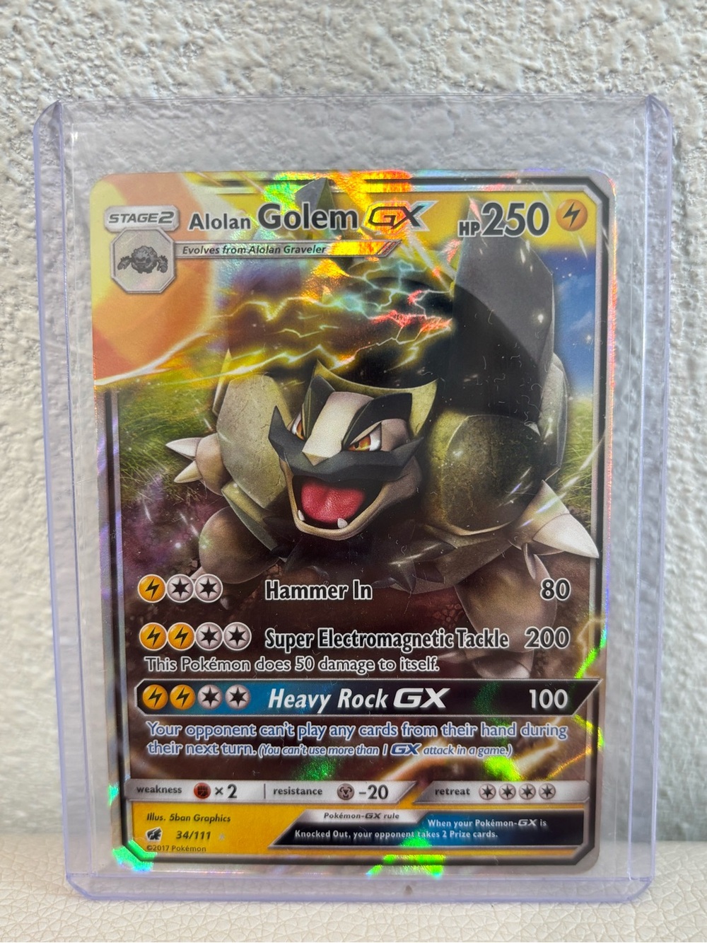 Pokémon Alolan Golem GX Ultra Rare From Crimson Invasion Set